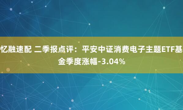 忆融速配 二季报点评：平安中证消费电子主题ETF基金季度涨幅-3.04%