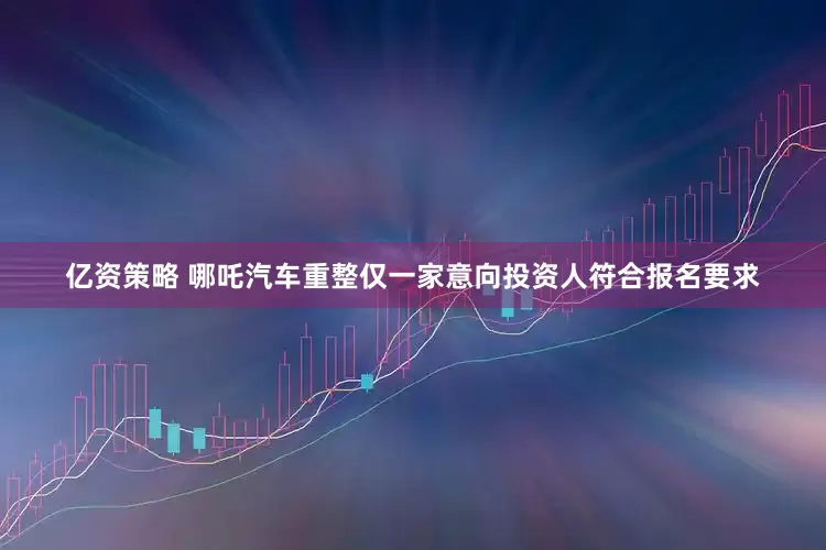 亿资策略 哪吒汽车重整仅一家意向投资人符合报名要求